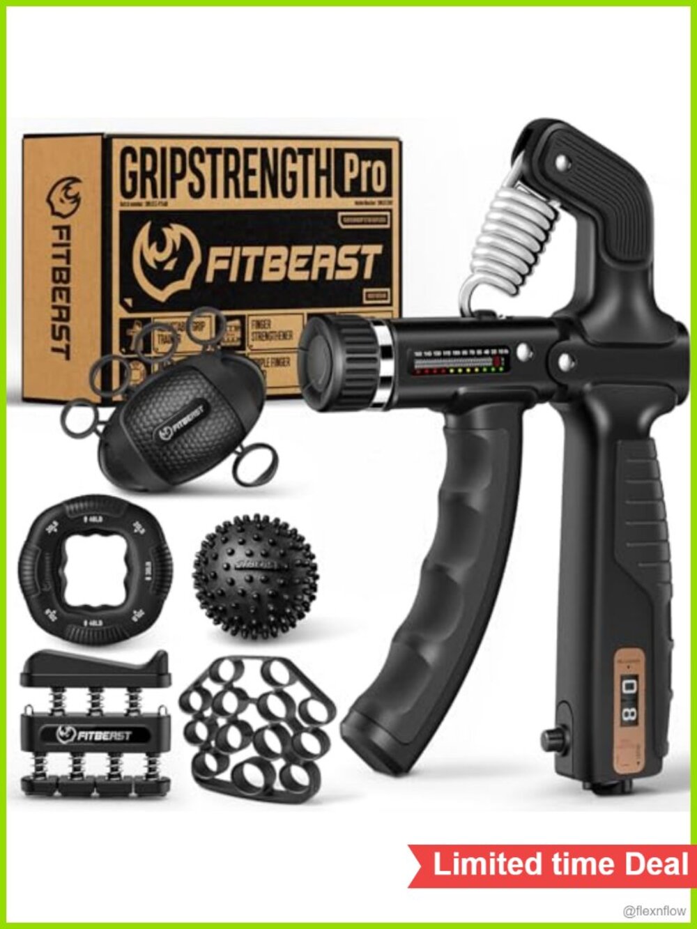 6-Piece Adjustable Grip Strength Trainer Kit with Massage Balls